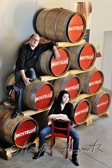 the producers of Schnaps near the Mostello barrels