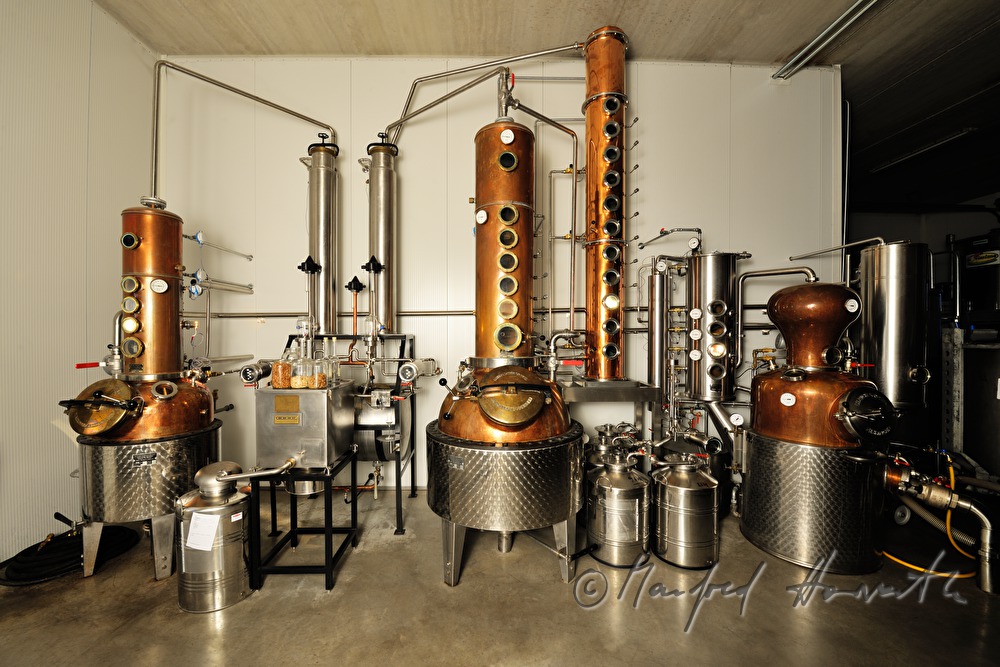 the producers of Schnaps near the distilling plant