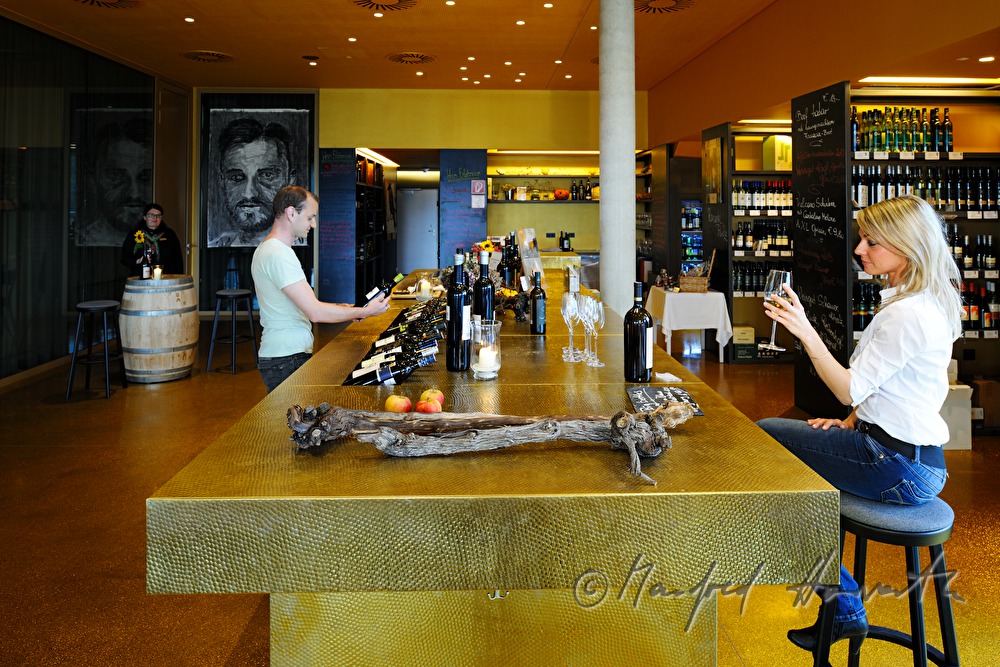 wine tasting in the wine store of the hotel 