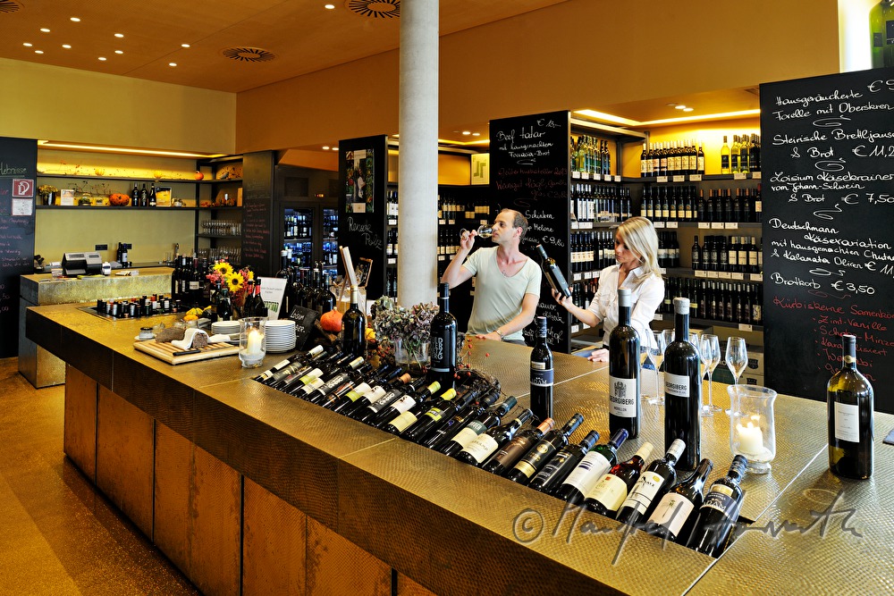 wine tasting in the wine store of the hotel 