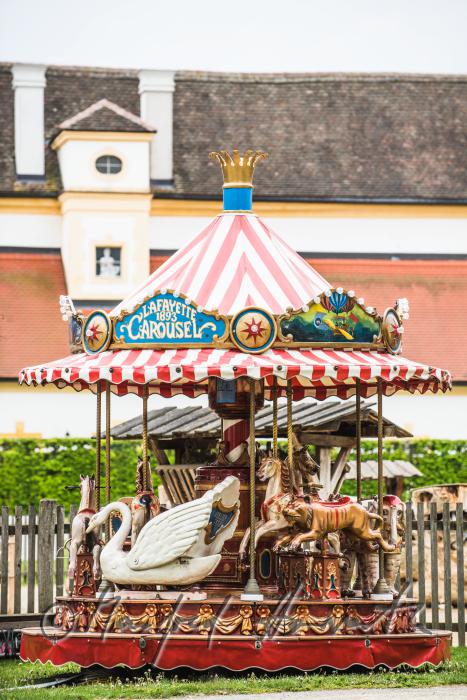 merry-go-round in the garden at the festival of 1st May